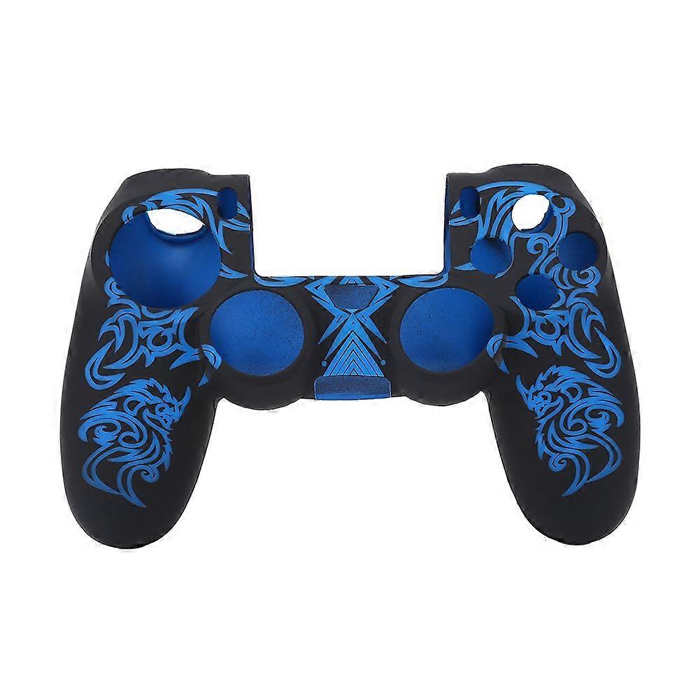Soft Silicone Grip Skin Cover Case Black and Blue for PS4 Controller Protection