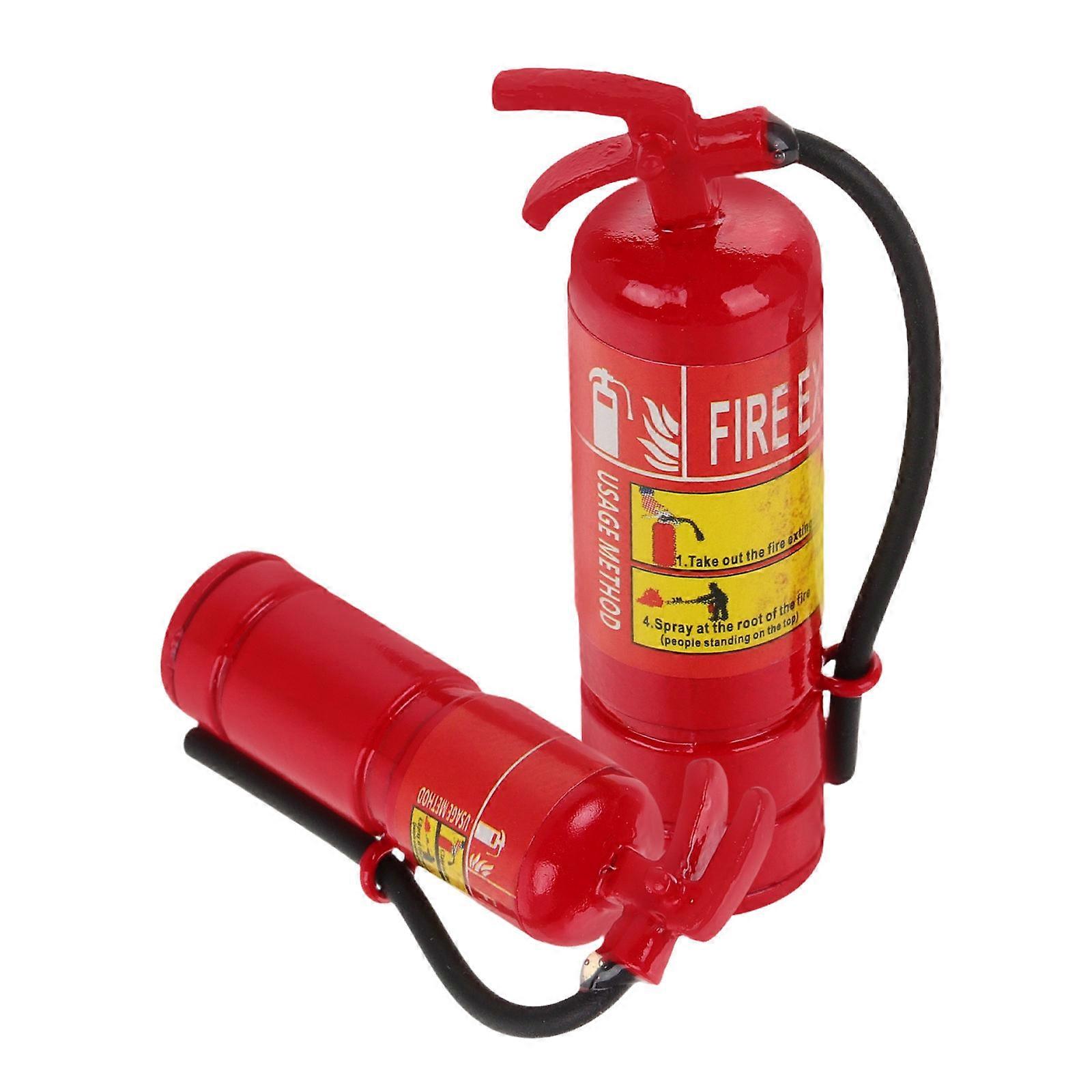 Red Mini Fire Extinguisher Model for Doll House Ornament 2Pcs Plastic