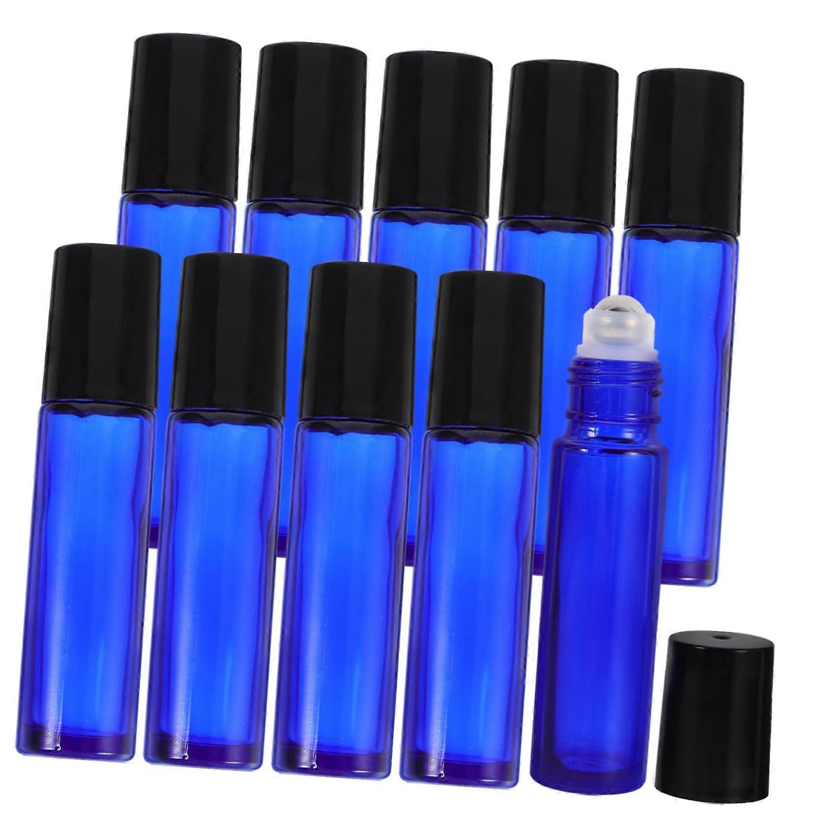 10pcs Glass Essential Oil Roller Bottles, LeakProof Refillable Aromatherapy Travel Set