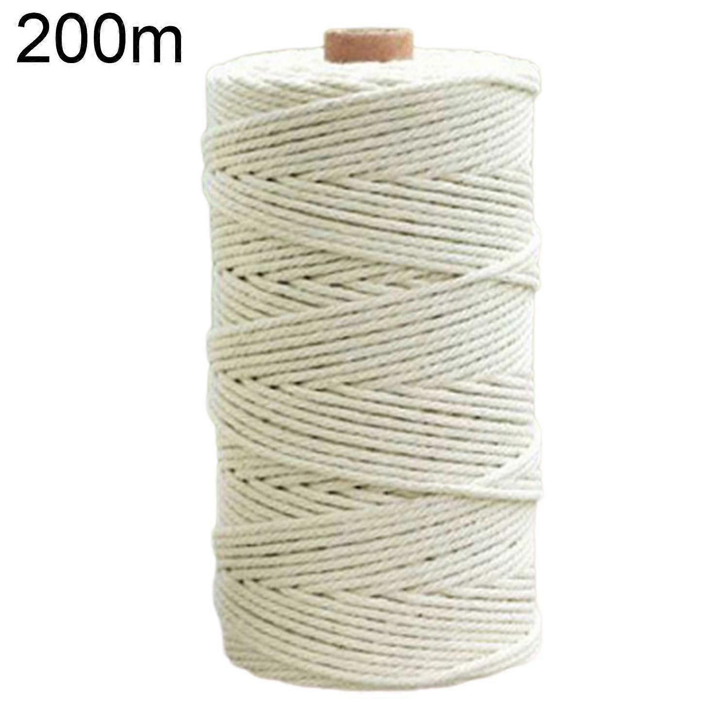 3mm 100m/200m DIY Hand-Woven Cotton Craft Macrame String Braided Tapestry Rope