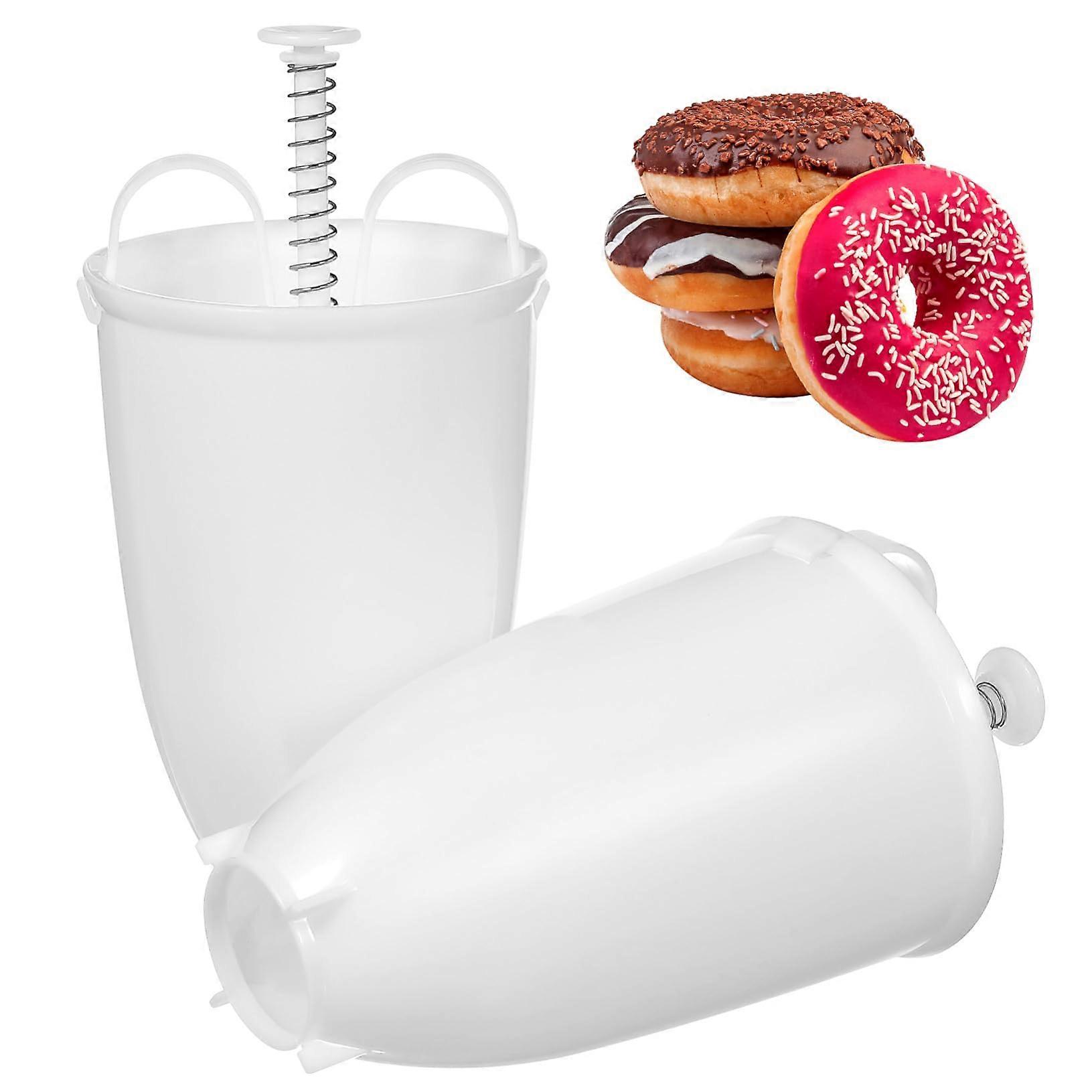 2pcs Manual Donut Maker Easy Operation Plastic Mould for Home Baking DIY Mini Donuts