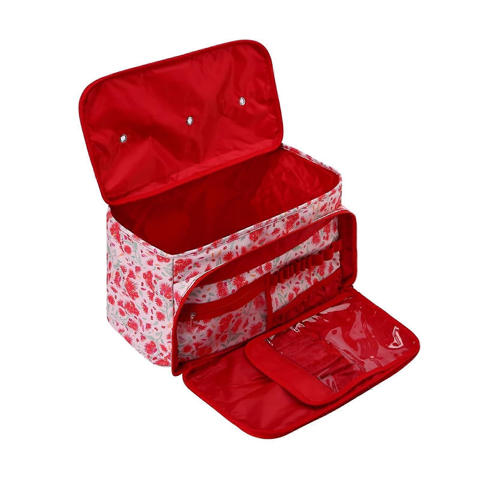 Sewing Storage Bag Waterproof Knitting Tote with Large Capacity and Multiple Compartments for Crafts