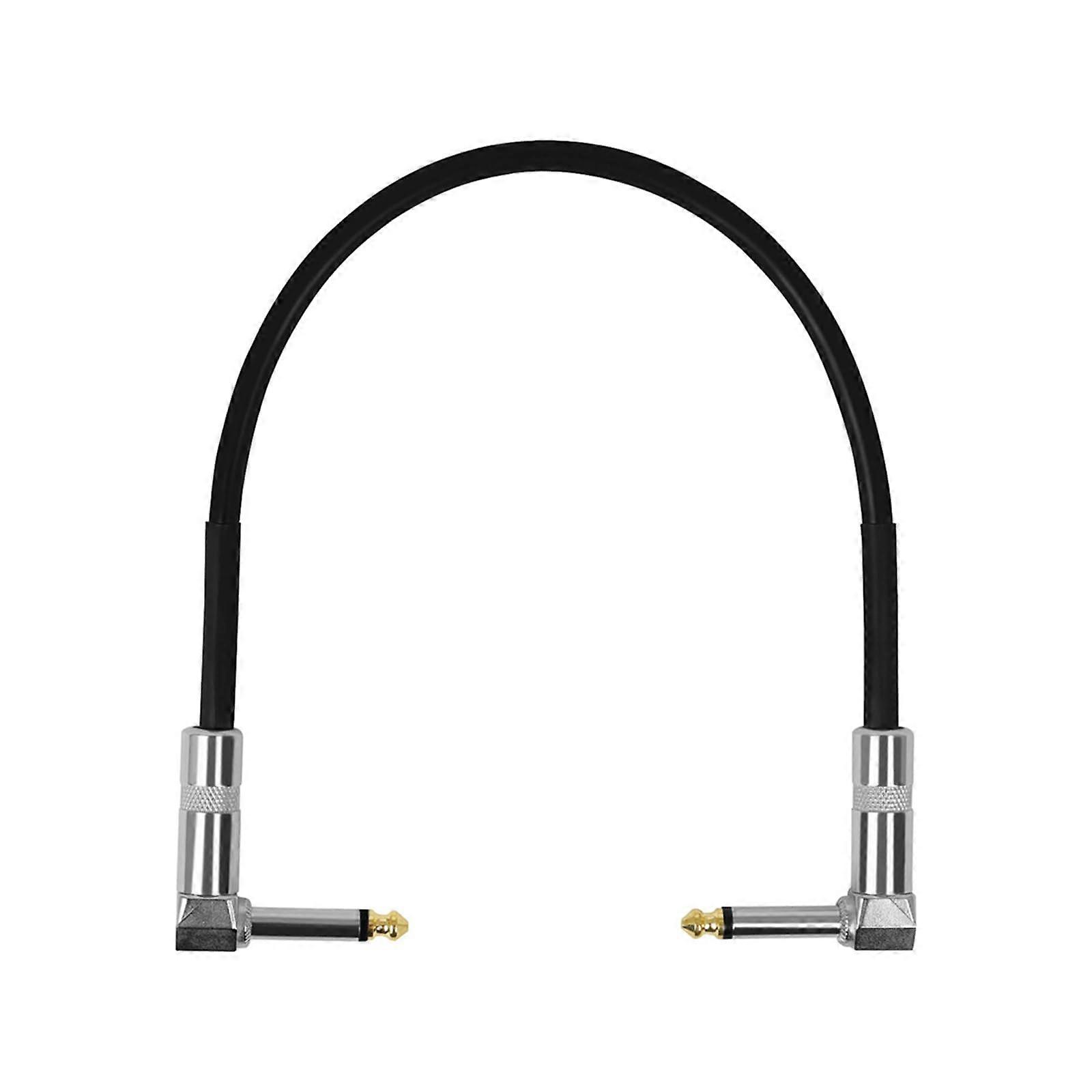 Right Angle 1/4 Inch Guitar Patch Cable Shielded Copper Noise Reduction Pedalboard Connector 50cm