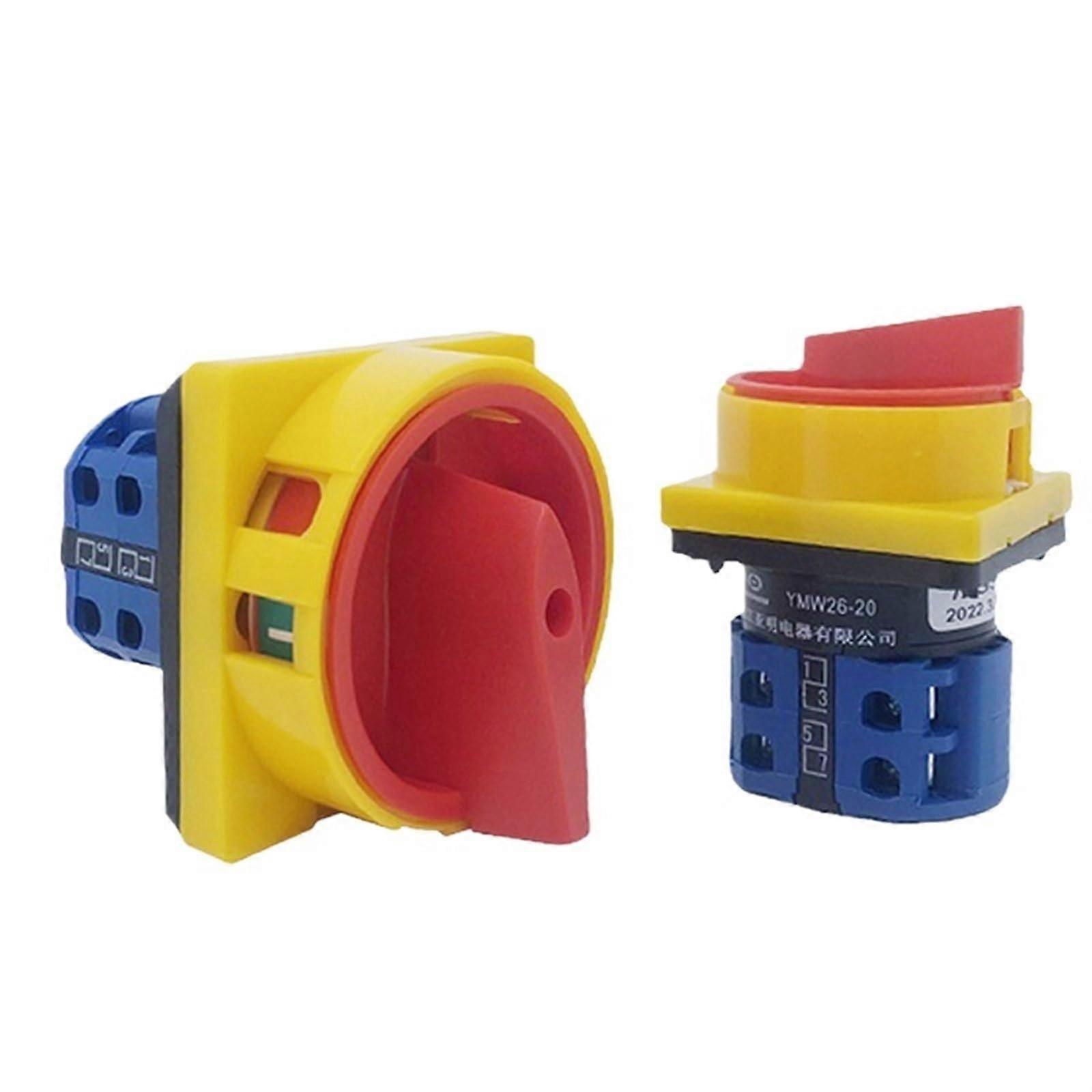 Transfer Switch 25A Padlock Isolation Load Dual Circuit Manual Power Cutoff 64x64mm Panel Mount