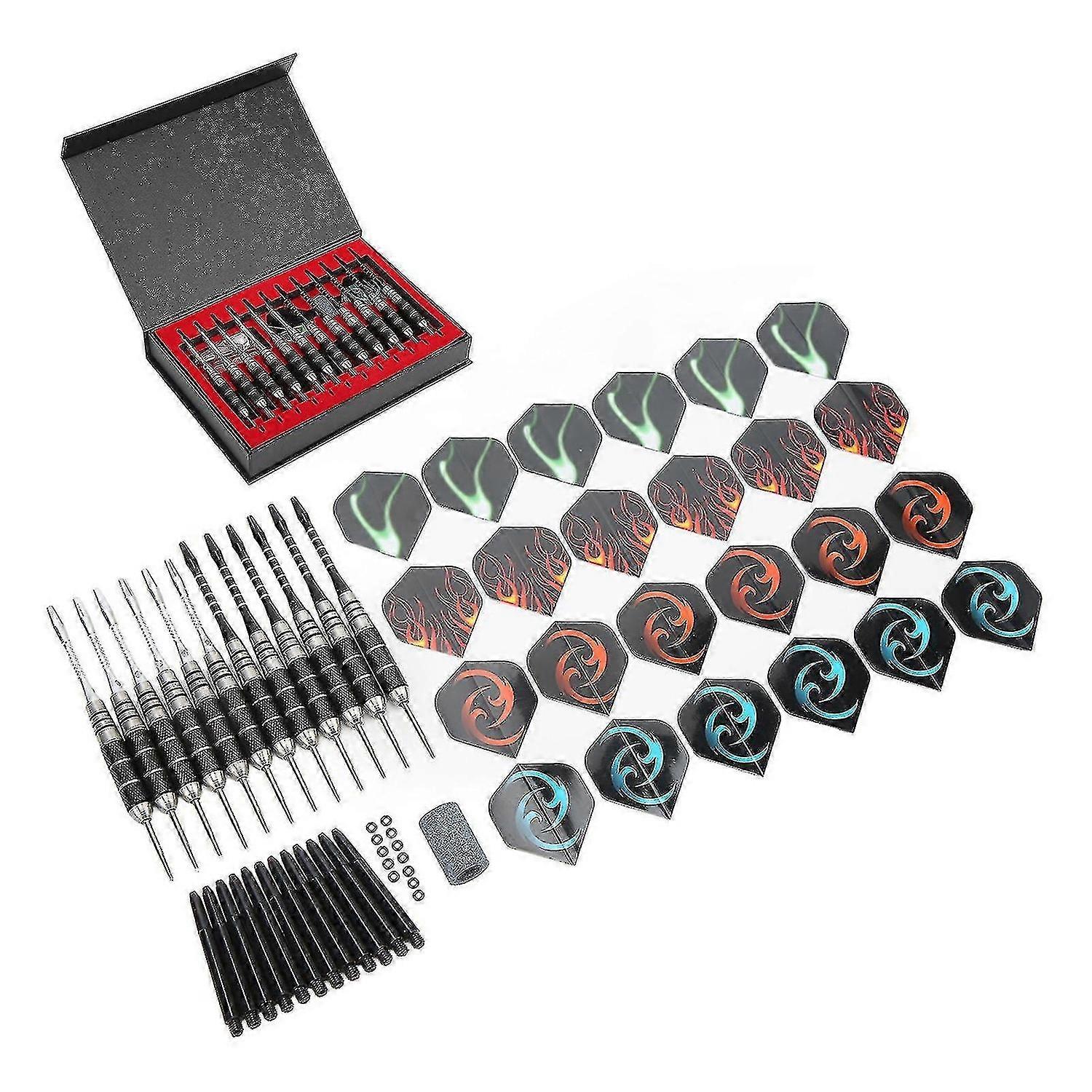 Profesjonelt dartsett - 12 stk. dartsett med rustfrie ståltupper