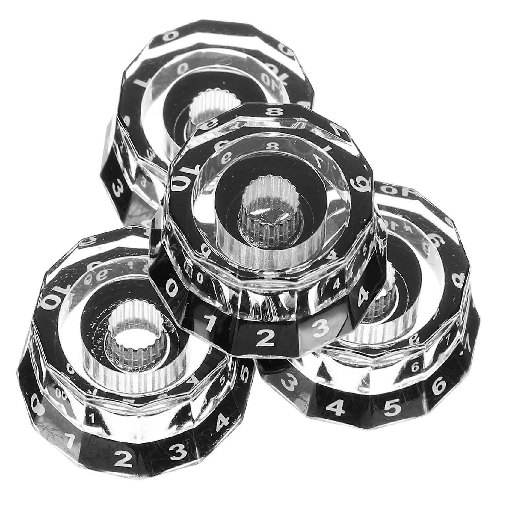 4pcs Electric Guitar Volume Control Knobs, Replacement Knobs for Bass Guitar, Easy Install Durable