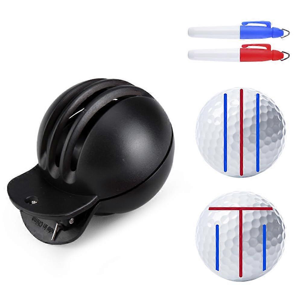 DoubleSided Golf Ball Marker with Alignment Tool for Precision Putting and Waterproof Ink