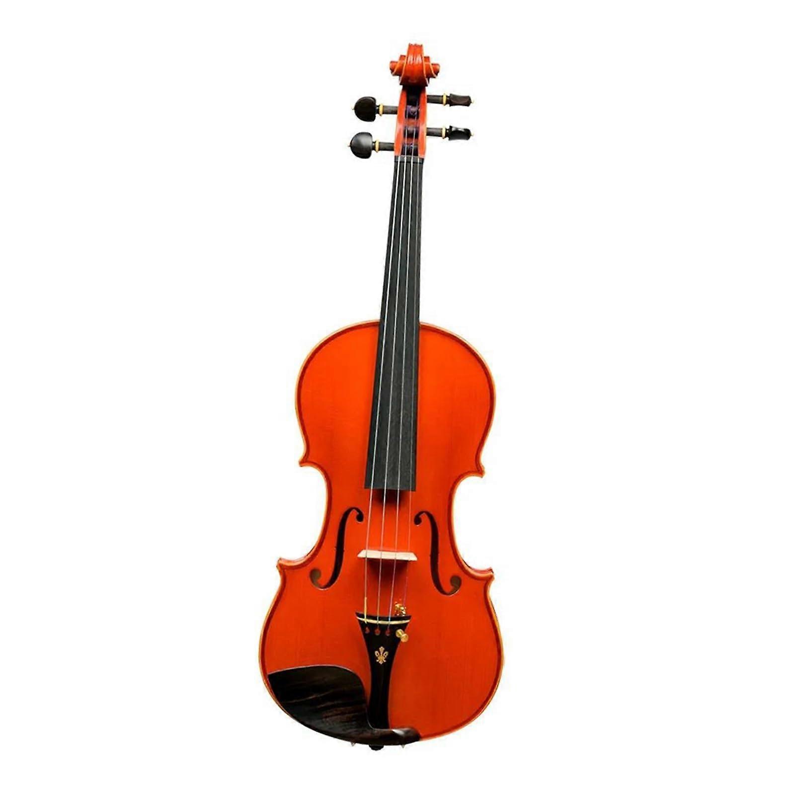 Beginner Violin 4/4 Handmade Full Size Solid Spruce and Maple with Bow Case Ebony Fittings