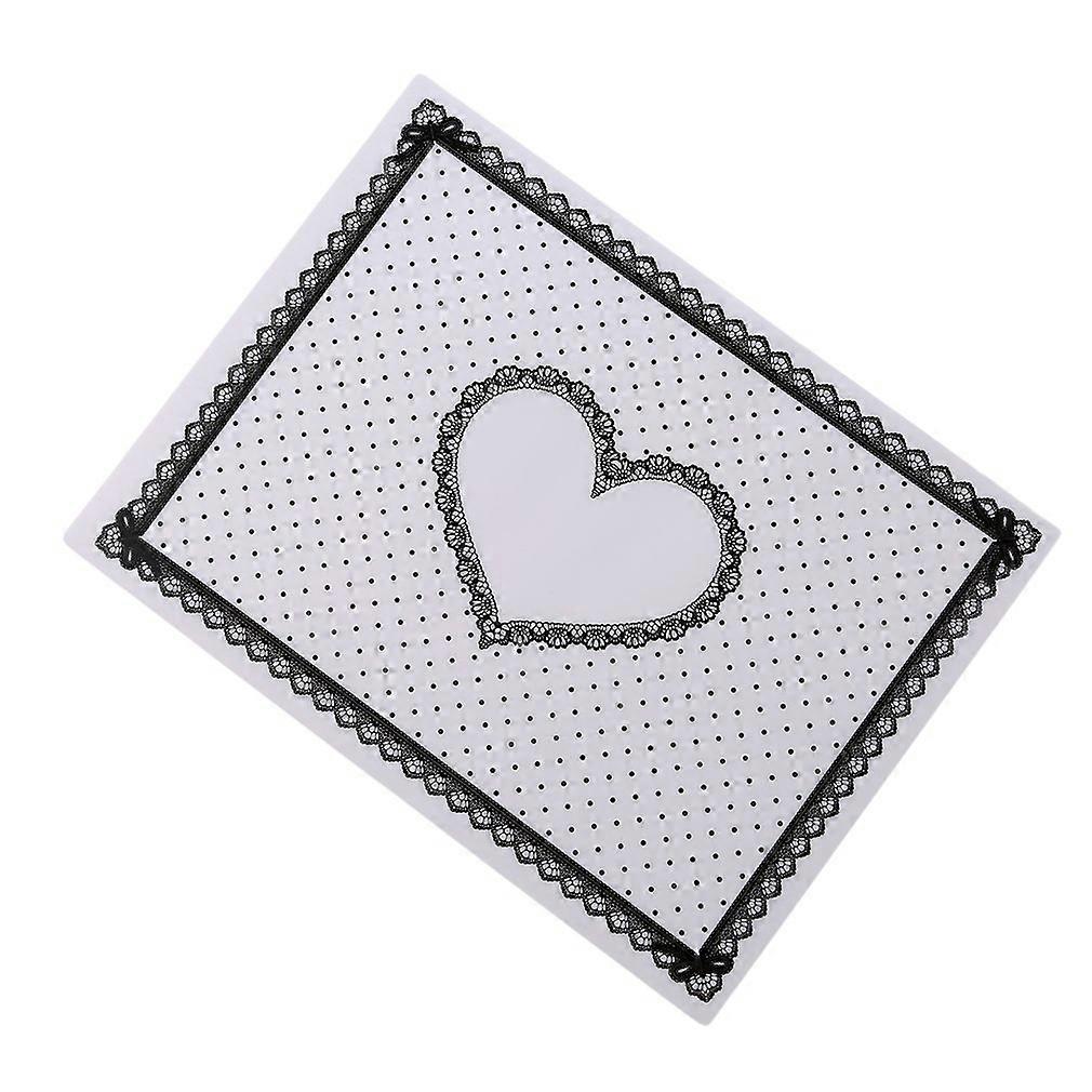 Nail Art Silicone Mat Manicure Table Protector Foldable Washable Decorative White Black Love