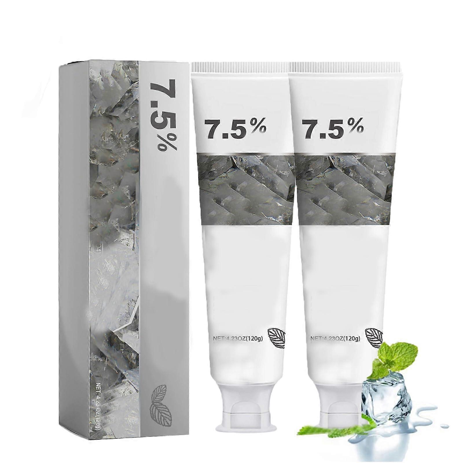 Hydroxyapatite Toothpaste 7.5% Twin Pack for Sensitive Teeth Whitening and Fresh Breath