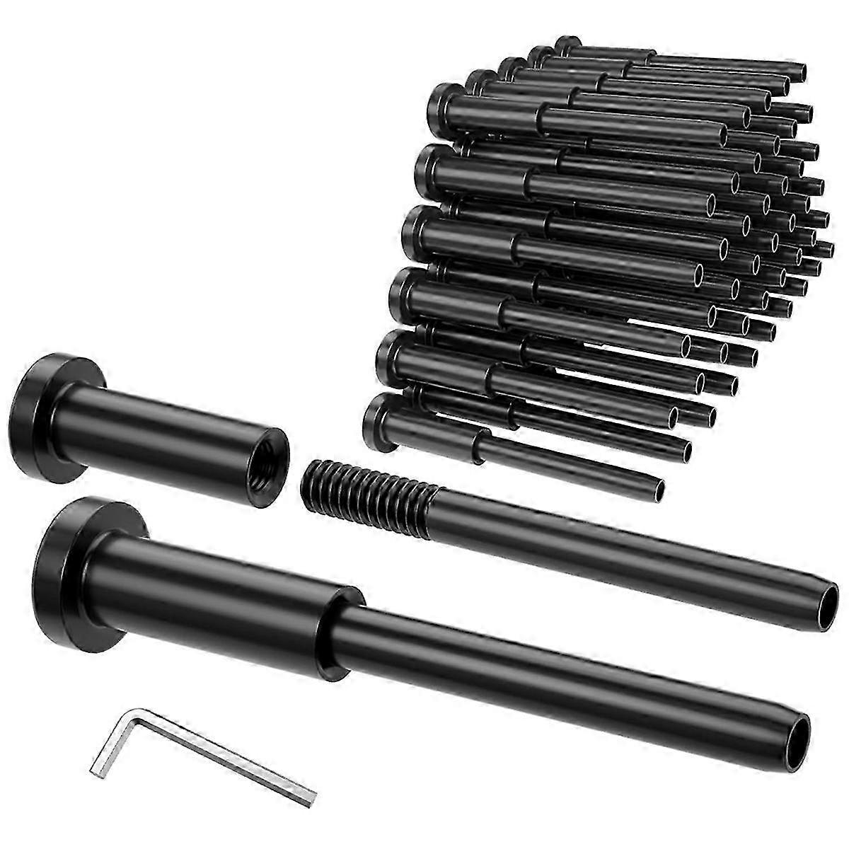 Black Cable Railing Kits - 40Pcs 1/8" T316 Stainless Steel Swage Stud Ends for 2"x2" Posts-kl