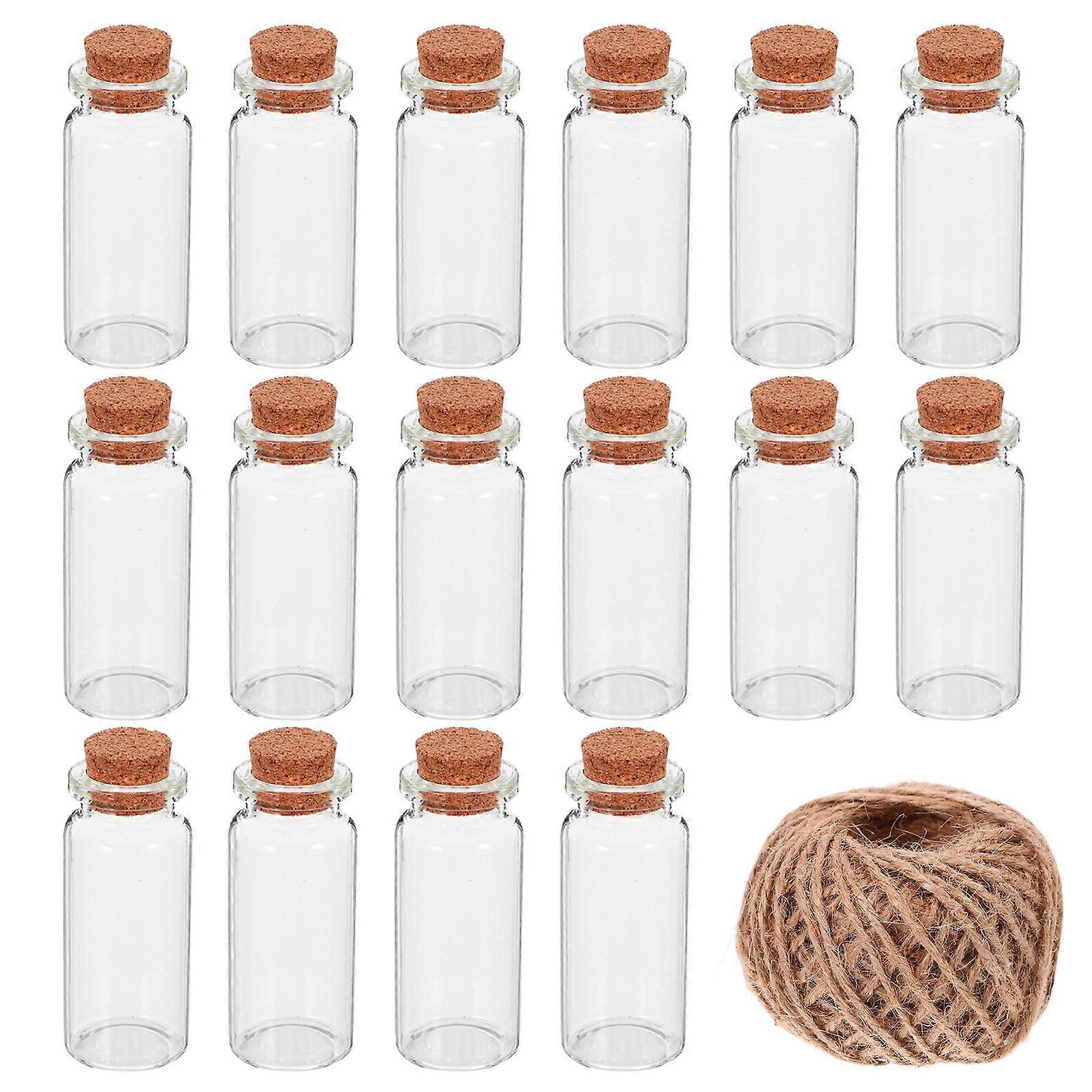 Tiny Glass Bottles Small Jars with Cork Stopper for Decoration 1Set