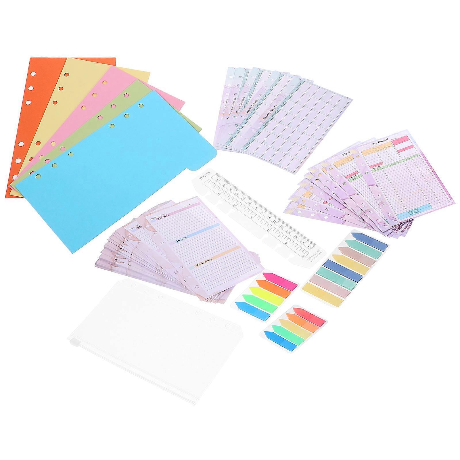 Compact Notebook Papers Replaceable Planner Paper for Study 5Sets