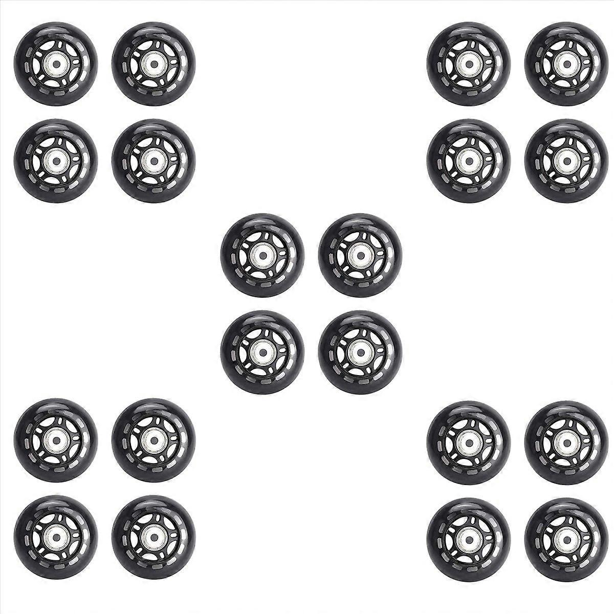 4 Pack Inline Skate Wheels Indoor/Outdoor with Bearings 70mm,Black
