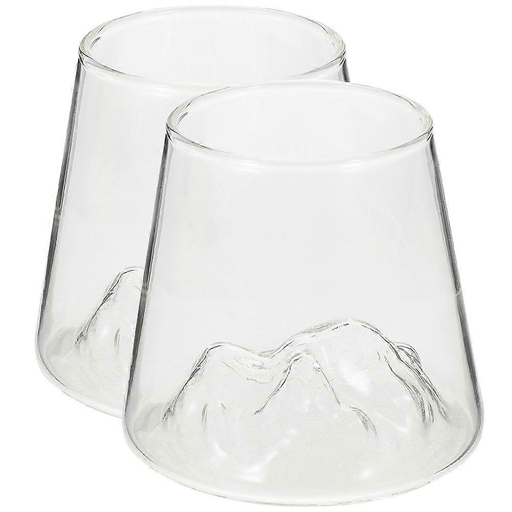 Glass Multi-Function Juice Cups for Drinking 2Pcs Transparent High Borosilicate