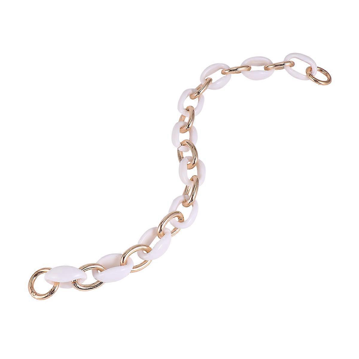 Bag Chain Alloy Purse Handle Strap Replacement for Bag Use White