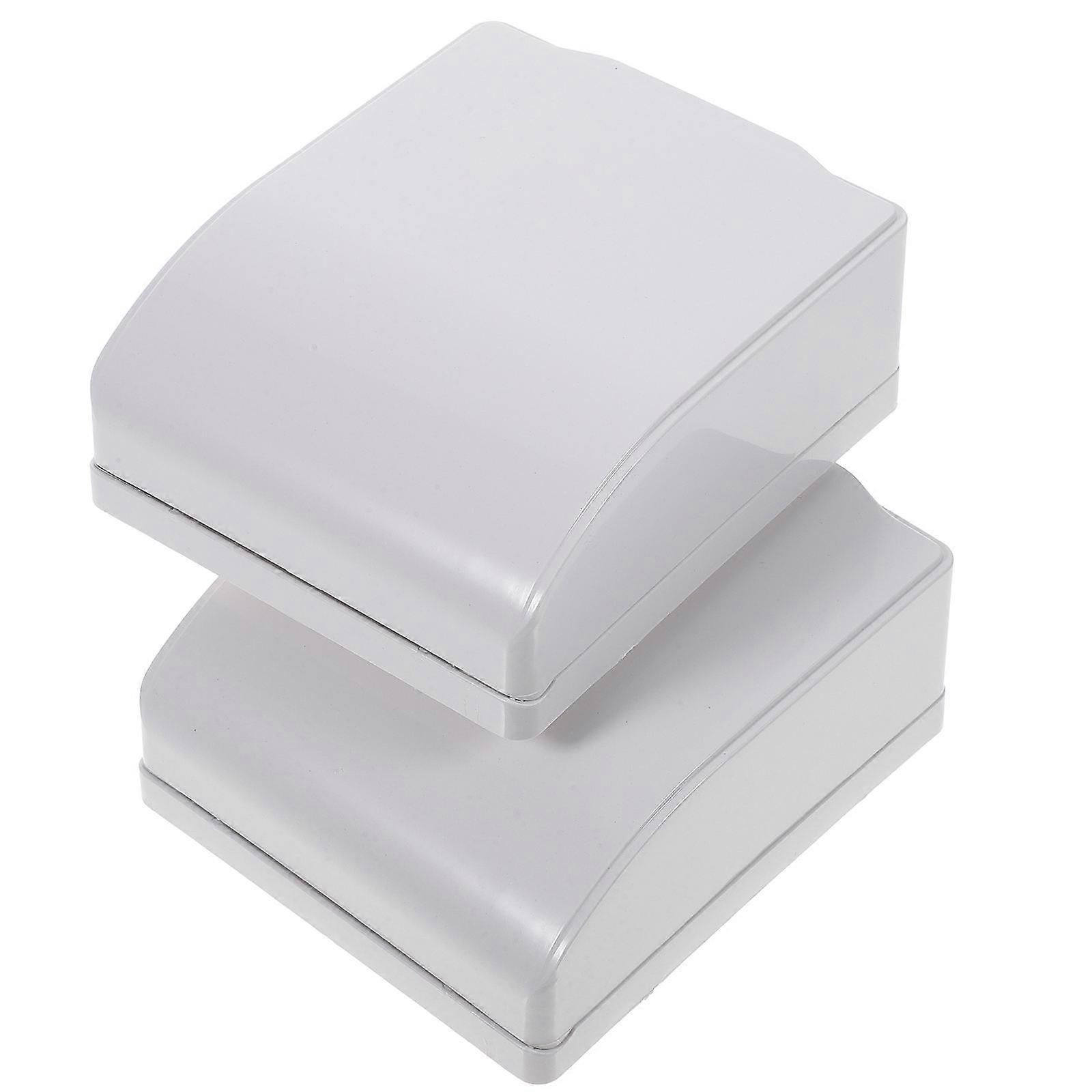 White Waterproof Box Box Outlet Cover for Electric Socket 2Pcs