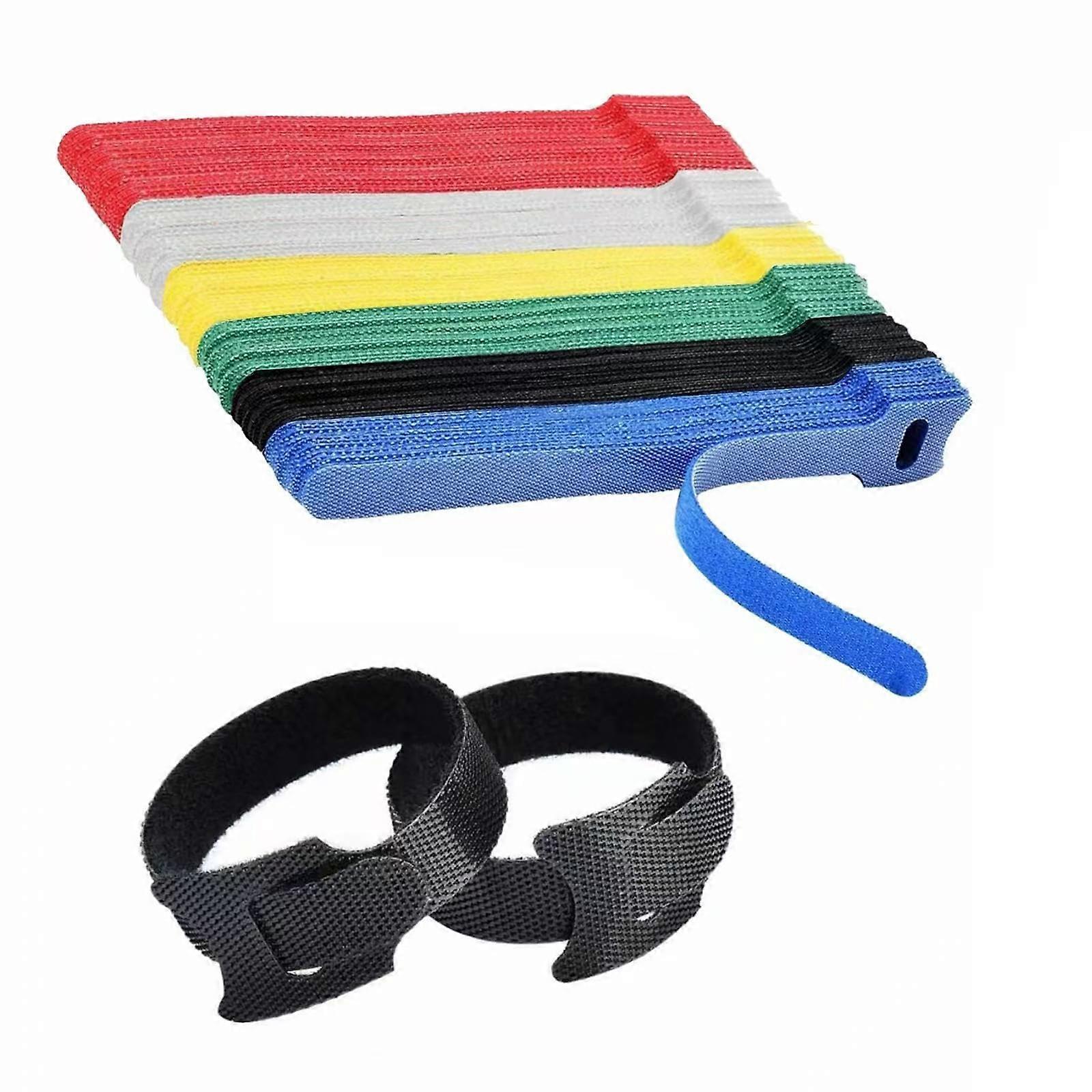 132 PCS 8 Inch Reusable Cable Ties, Adjustable Hook and Loop Straps, MultiColor Cord Organizer