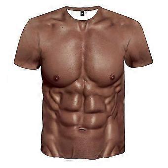 3D Muscle Suit, lyhythihainen T-paita, jossa on realistinen Muscle Man -muotoilu