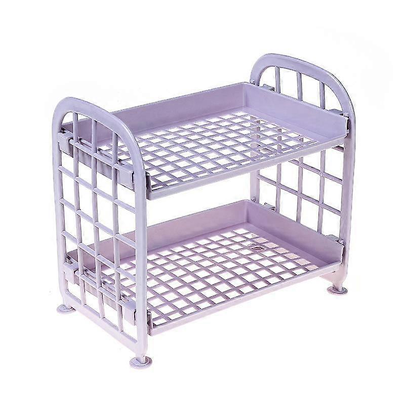 Creative Hollow Plastic Two - Layer Desktop Storage Rack For Kitchen And Bathroom