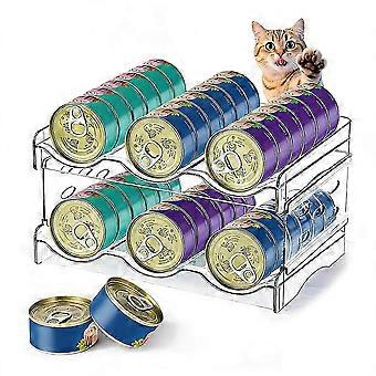 Transparent Cat Food Can Organizer for Pantry, Storage Container Holds Up to 36 (3.5oz) Cans
