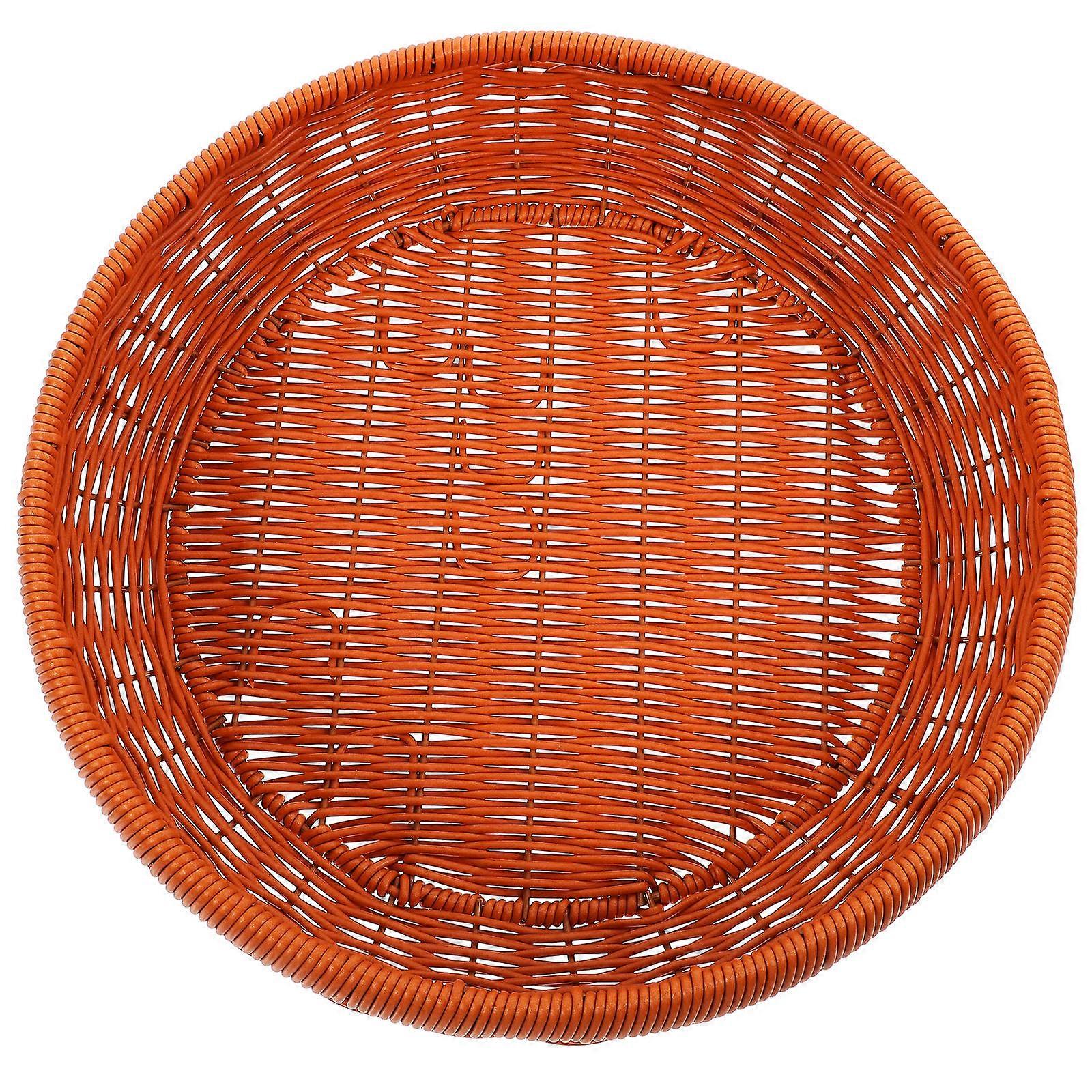Plastic Bread Storage Basket for Bread Versatile 2Pcs Woven Round Container