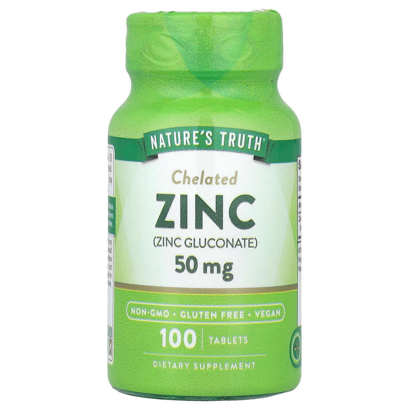 Nature's Truth, Chelated Zinc, 50 mg, 100 Tablets