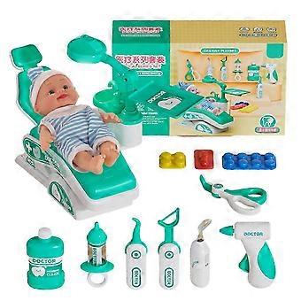 Children Dentist Kits with Realistic Tools and Accessories for Role Playing Game and Help Developing Good Habits Green _cdQT