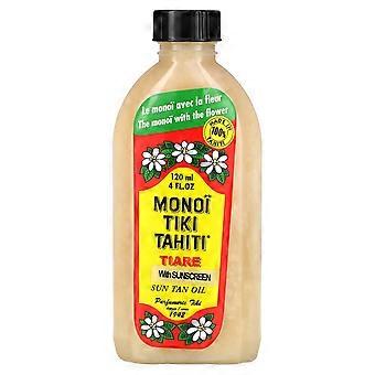 Monoi Tiare Tahiti, Sun Tan Oil With Sunscreen, SPF 3, 4 fl oz (120 ml), 2-Pack