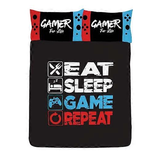 Floso Eat Sleep Game Repeat Reversible Duvet Set