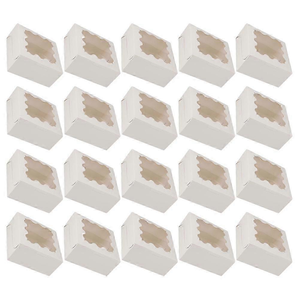 Egg Cake Packaging Boxes for Wrapping 20Pcs Small Cookie Boxes Paper with Window
