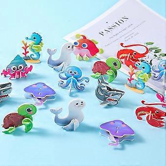 Ocean Creature Paper Jigsaw Puzzle Cultivates Kids Concentration And Logical Thinking, Used On Study Desk At Home For Daily Indoor Intellectual Game A