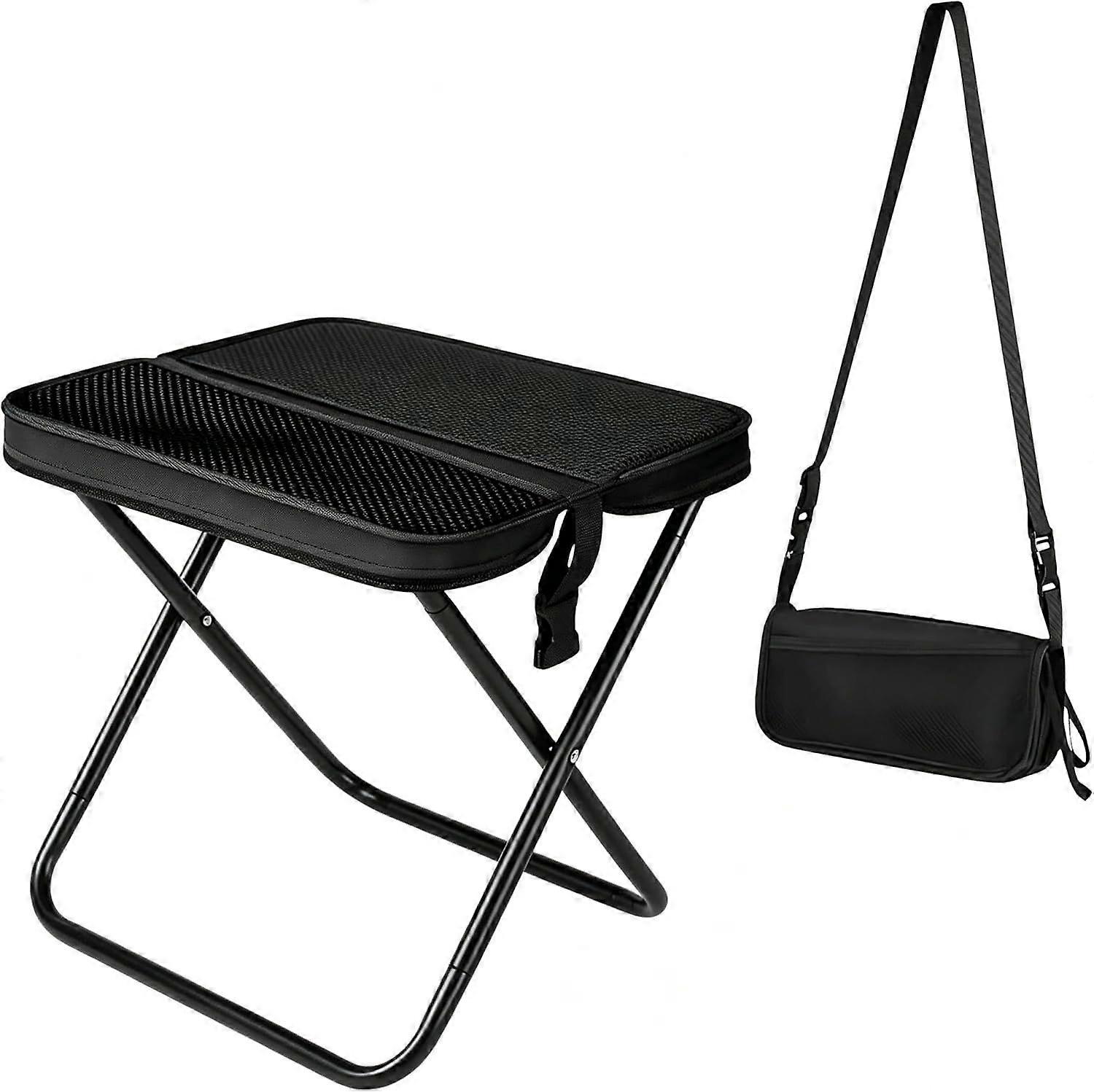 Foldable Backpack Stool, Folding Backpack Stool with Shoulder Strap & 2 Side
