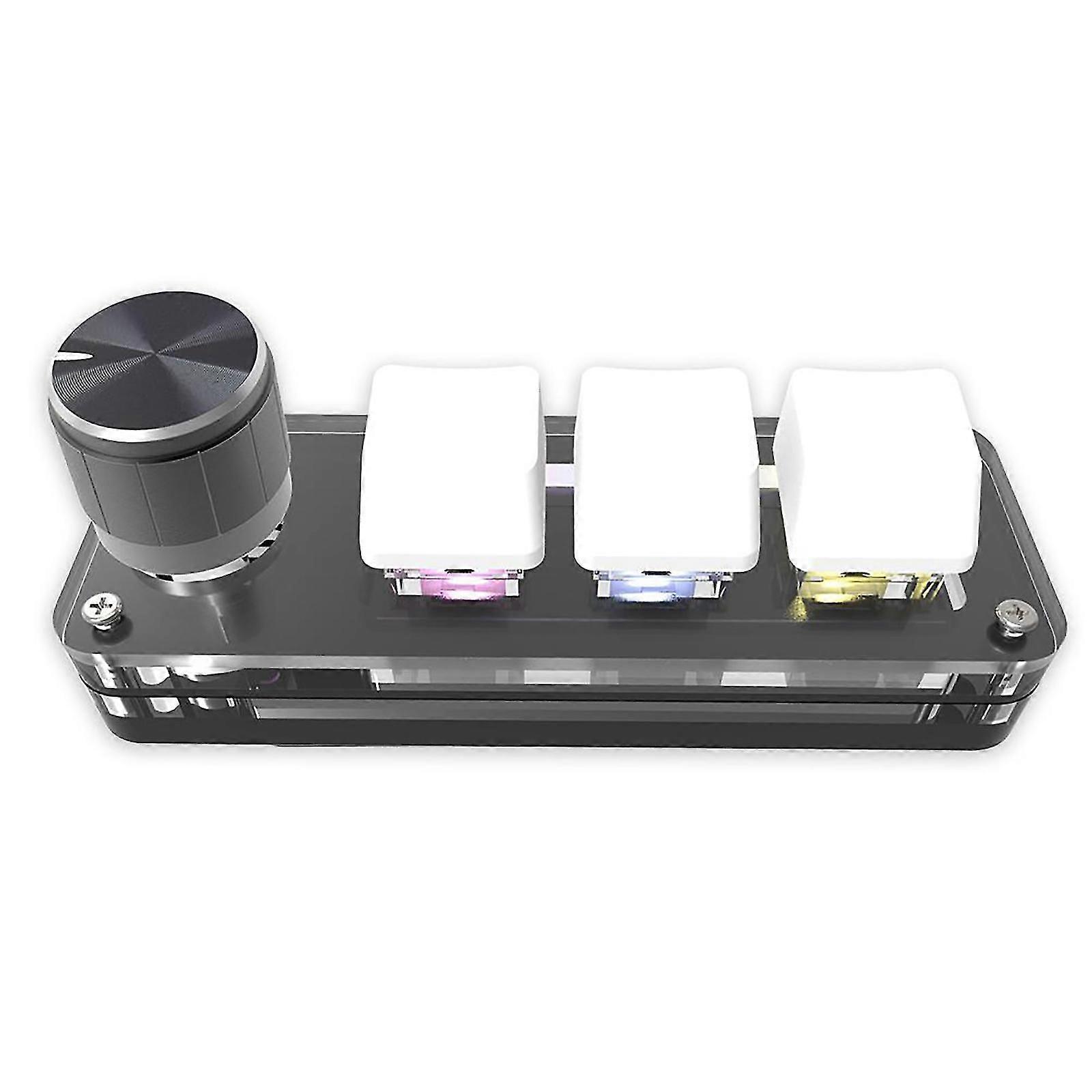 Multifunctional 3-key Mini Shortcut Programmable Macro Pc Keyboard With Knob-Yvan