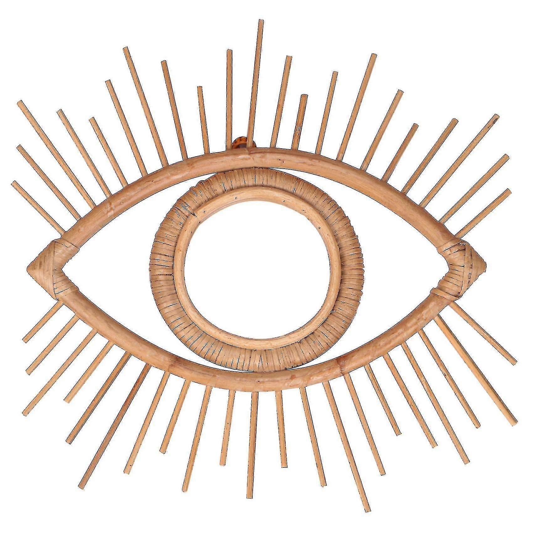 Eye Shape Decor Mirror Frame Rattan Art Decor