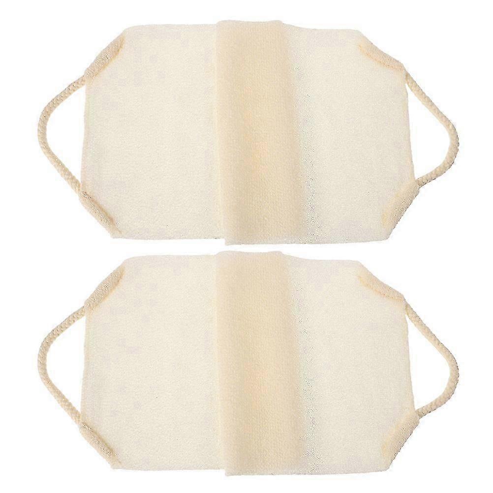 Stretchable Exfoliating Back Scrubber Towel, Polyester, 6Pcs, Beige