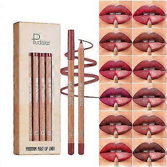 12 Farben hochpigmentierter glatter, matter Lipliner-Stift, wasserdichter Samt-Lippenstift, professioneller Lipliner für Mädchen und Frauen