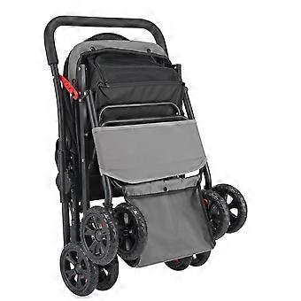 Haustier-Kinderwagen, 44 lbs Gewichtskapazität, 4-Rad-Katzenbuggy mit Netzfenstern und umkehrbarem Griff, für kleine bis mittlere Haustiere