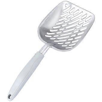 Pelle à litière pour chat à long manche en métal durable, grise