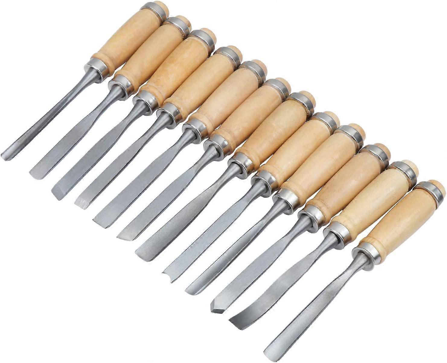 Wood Carving Hand Chisel Set, Woodworking Gouges Tool 12 in 1