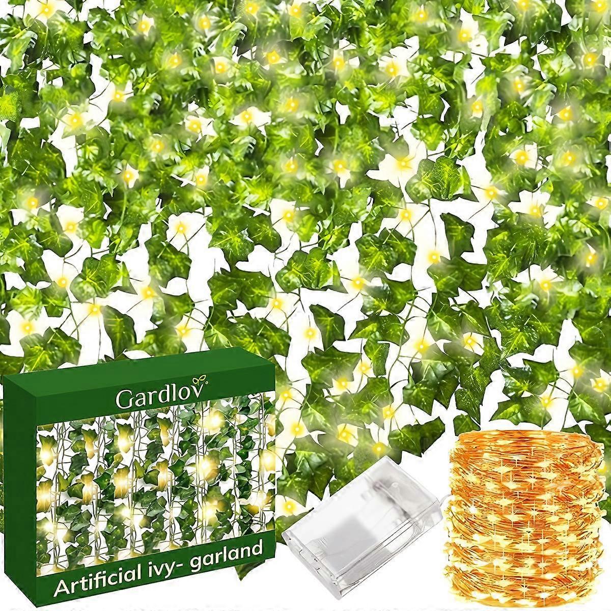 Künstlicher Efeu + LED Gardlöv 24538