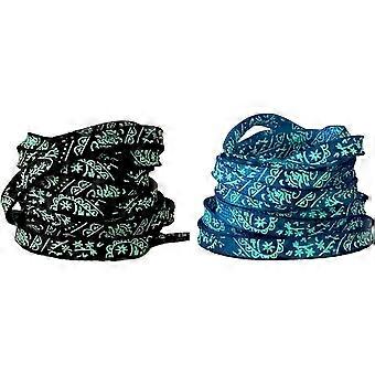 2 Pairs Luminous Neon Flat Shoelaces for Sneakers Gradient Color Printed Nylon Shoe Strings for Sport Shoes  Black+blue   160cm