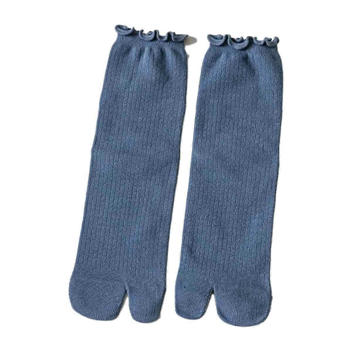 Ruffle Mid-Calf Cotton Blend Socks Soft Seamless Split-Toe