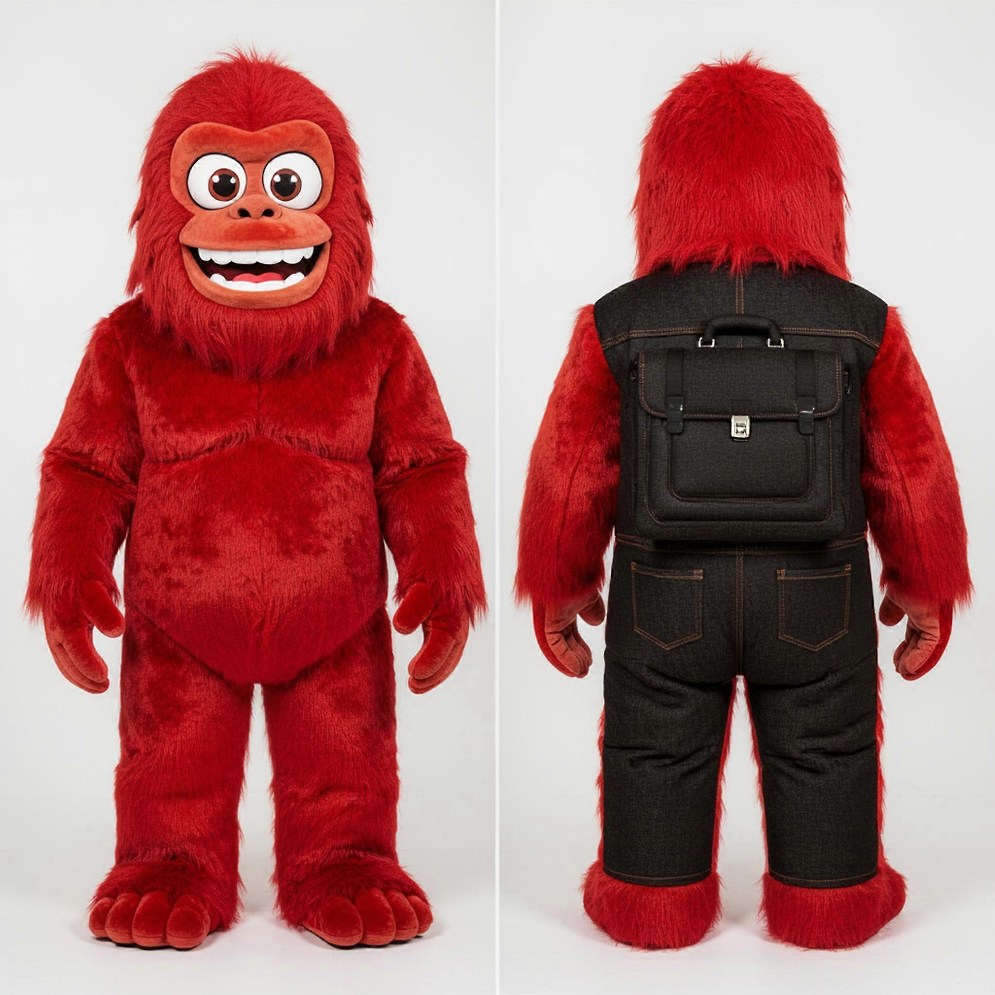 MASTICOT Crimson Red Oversized Sasquatch Mascot