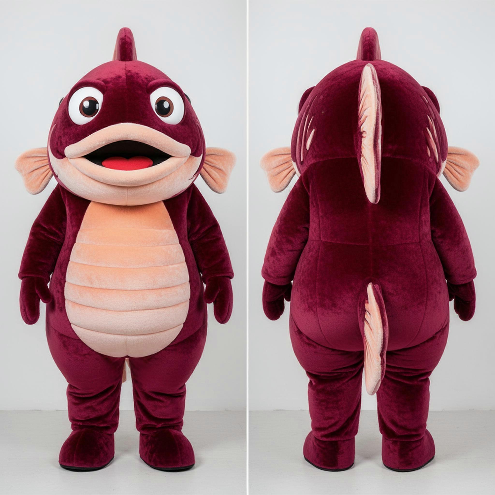 MASTICOT Maroon Velvety Piranha Mascot