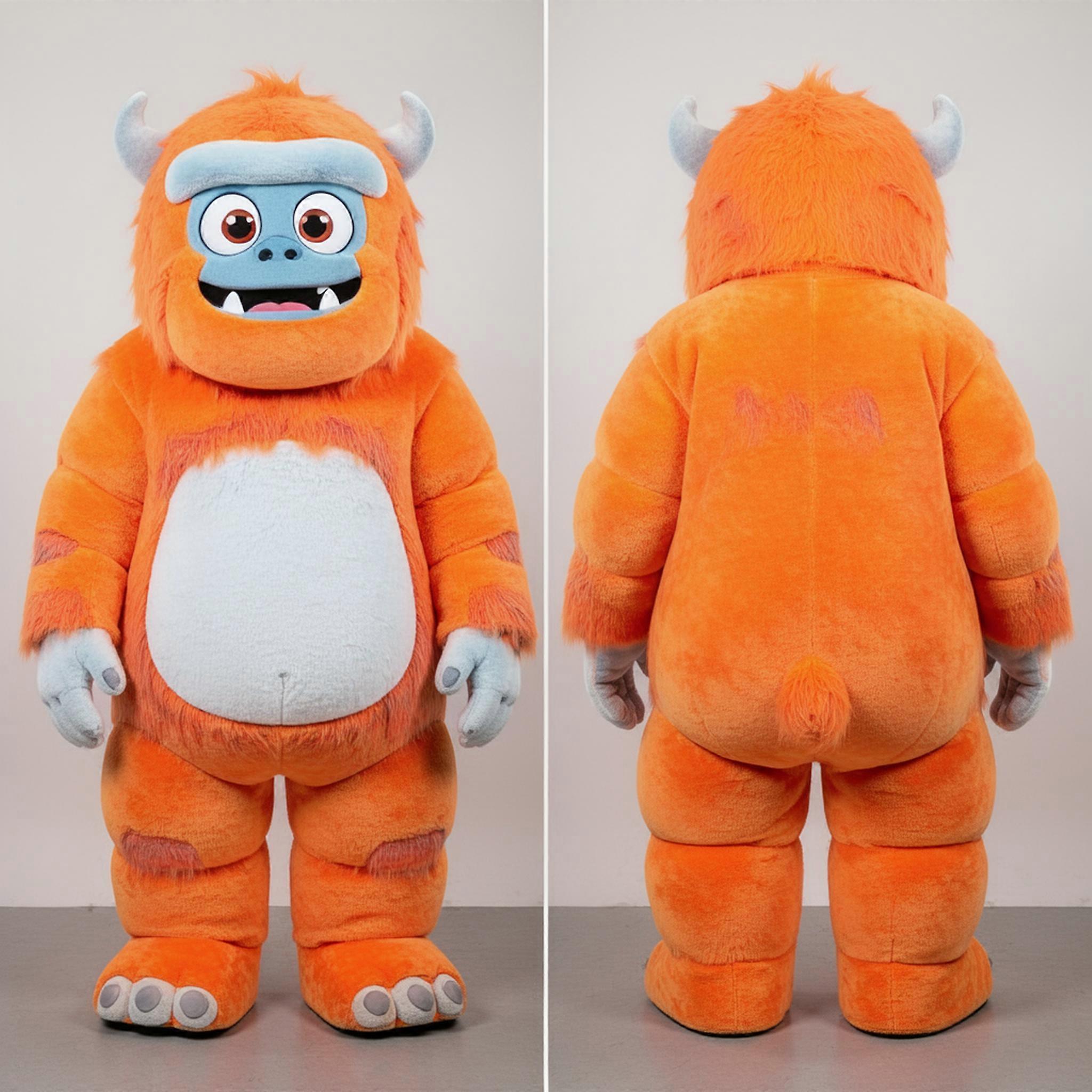 MASTICOT Rust Orange Wide Eyed Yeti Mascot