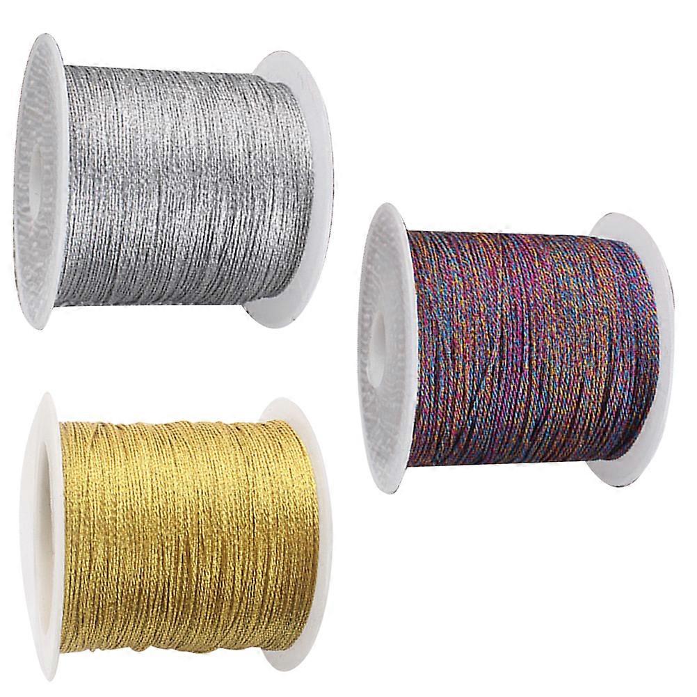 Assorted Color Braided Rope for Wrapping Use 3 Rolls Pack