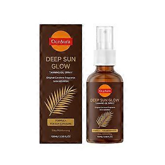 Spray autoabbronzante all'olio per un'abbronzatura dall'aspetto naturale senza esposizione al sole.