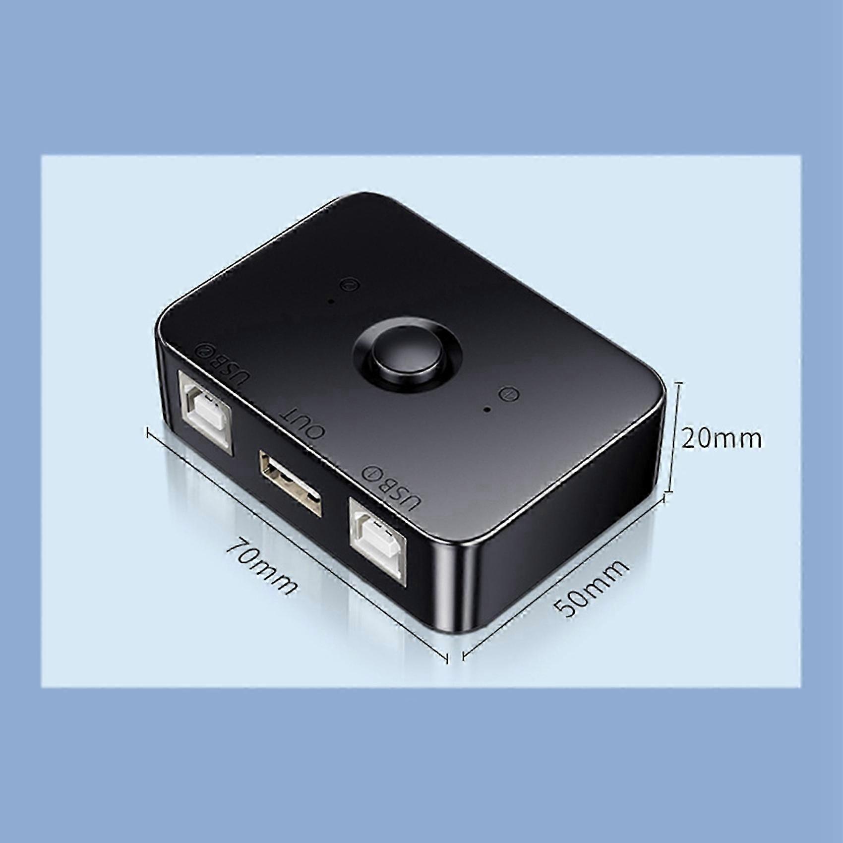 2X USB Printer Sharer Device 2 Ports USB2.0 Selector Printer Sharing Peripheral for Printer USB Splitter Sharing Printer