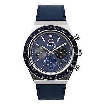 Timex Q miesten kronografikello 40 mm:n nahkarannekkeella TW2Y36100